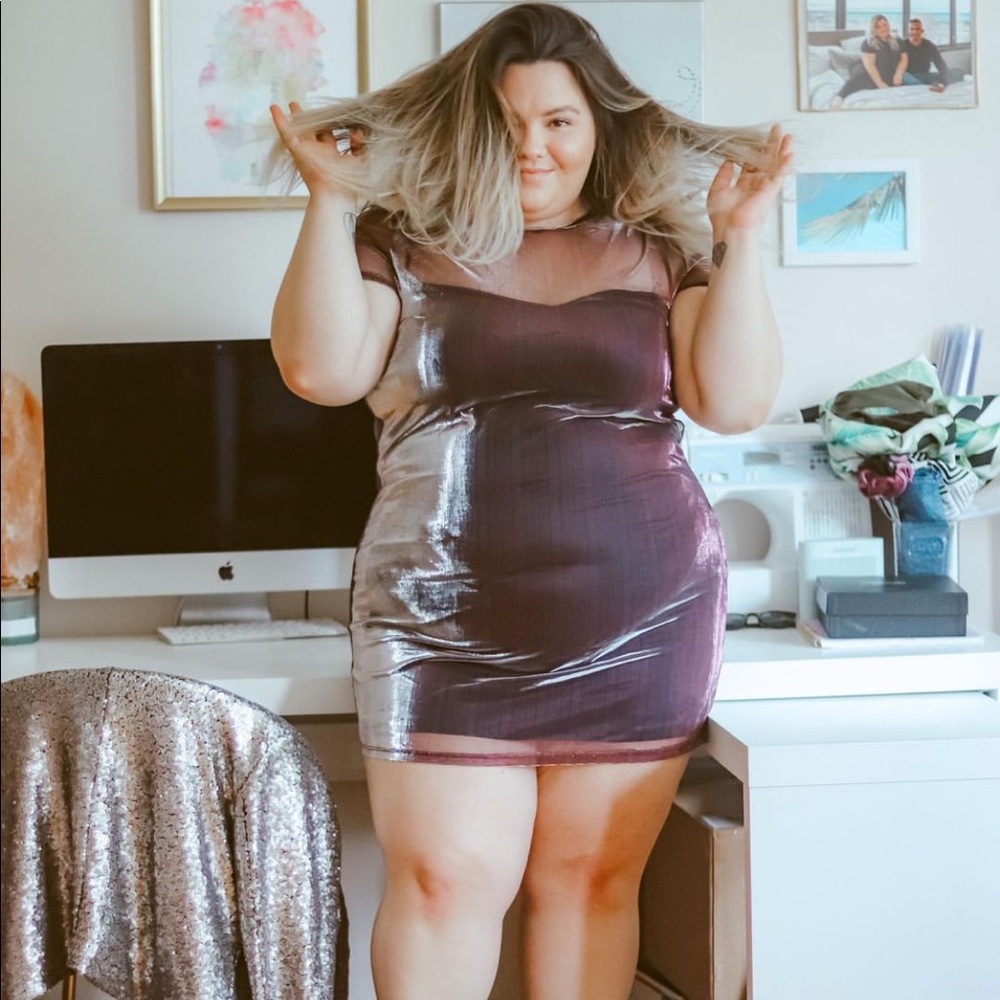 Iridescent T Shirt Dress with Slip Dress